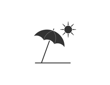 Sun, umbrella, protection icon. Vector illustration.のイラスト素材