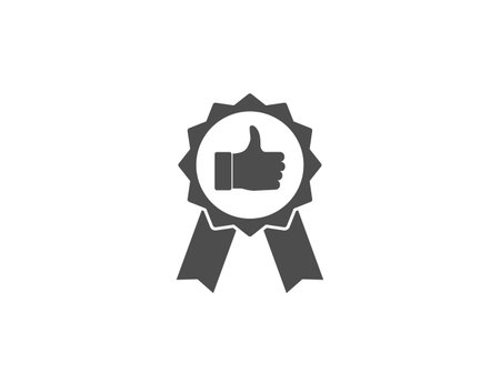 Award appreciation. Thumb up icon. Vector illustration.のイラスト素材