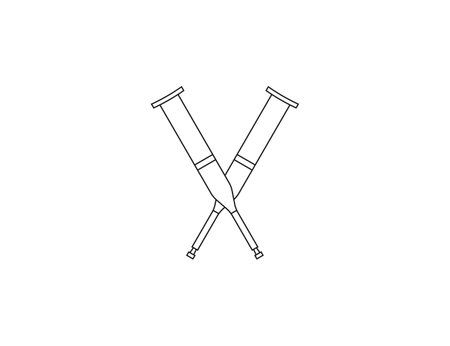 Health crutches icon. Vector illustration.のイラスト素材