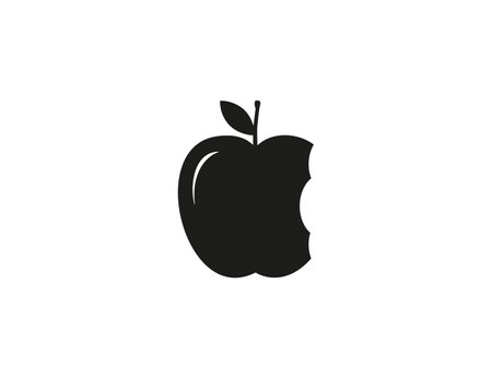 Bitten apple, fruit icon. Vector illustration.のイラスト素材