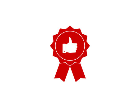 Vector illustration. Award appreciation. Thumb up iconのイラスト素材