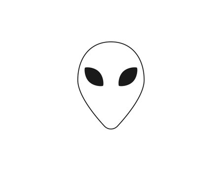Alien head, character icon. Vector illustration.のイラスト素材