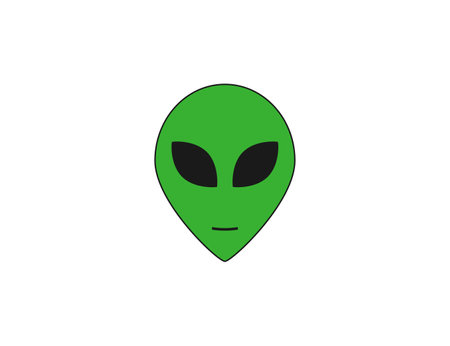 Alien head, character icon. Vector illustration.のイラスト素材