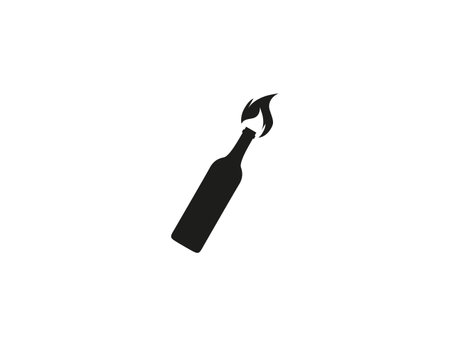 Cocktail, bottle, fire bomb icon. Vector illustration.のイラスト素材