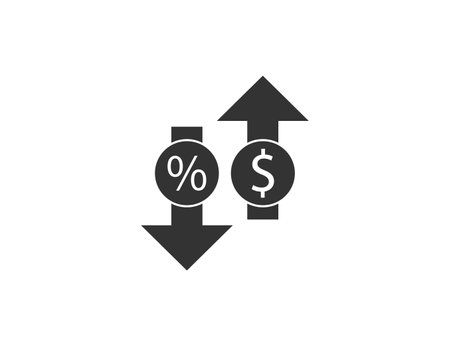Commission, arrow, percent icon. Vector illustration.のイラスト素材