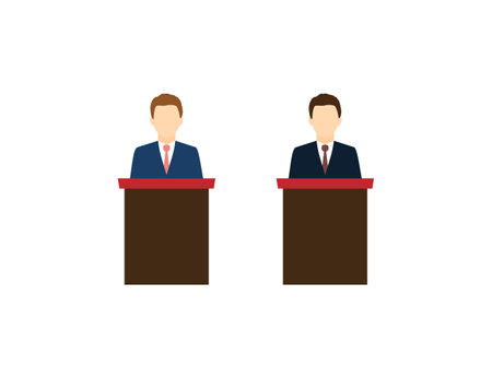 Debate, communication, podium debate icon. Vector illustration.のイラスト素材