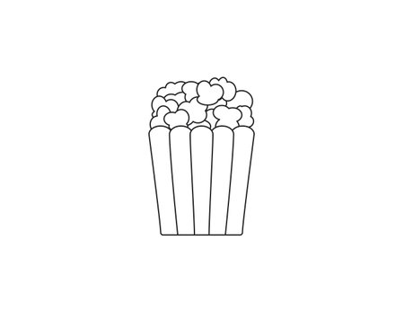 Popcorn, movies, fast-food icon . Vector illustration.のイラスト素材