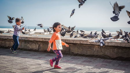 Sochi, Russia - May 14, 2016: Russian children runのeditorial素材