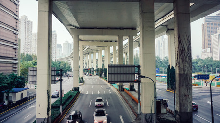 Shanghai, China - November 13, 2016: Under the bridges in Shanghai and Shanghai Trafficのeditorial素材