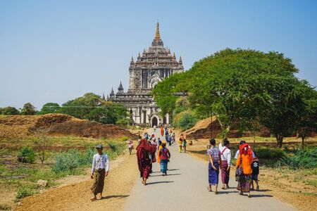 Bagan, Myanmar - March 21, 2017: Buddhist temple complex in Baganのeditorial素材