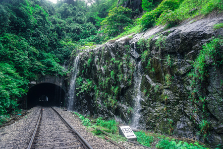 Wild railway tunnel in the jungle in Karnataka state. Indiaの写真素材