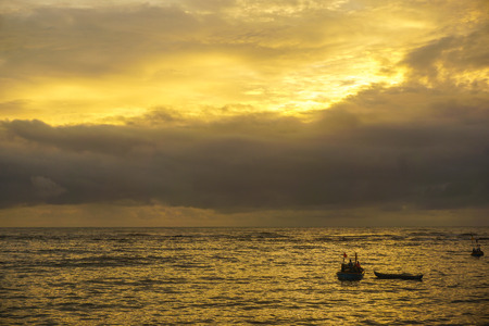Wonderful sunset on the Arabian sea in Mumbai. Indiaの写真素材
