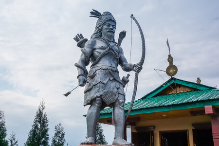 Statue of An Archer in Namchi Chardham in Sikkim State, Indiaの写真素材