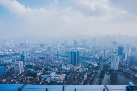 Panorama of Hanoi from the roof of a skyscraper. Vietnamの写真素材