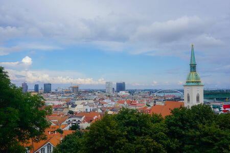 Bratislava, Slovakia - July 24, 2018: Panorama of the city of Bratislava