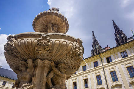 Prague, Czech Republic - July 28, 2018: Architecture on the territory of Prague Castleのeditorial素材