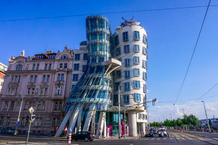 Prague, Czech Republic - July 28, 2018: Dancing House in Pragueのeditorial素材