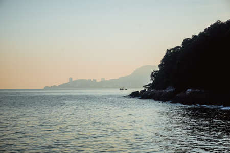 The coast of the island of Penang in Malaysia