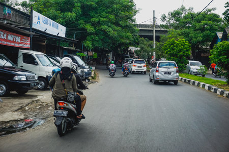 Jakarta, Indonesia - December 25, 2018: An ordinary day on the street of Jakarta