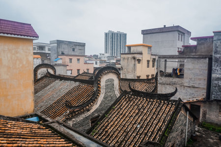 Ancient roofs of Chinese housesの写真素材
