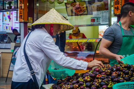Yangshuo, China - May 18, 2019: Daily life in the mountain city of Yangshuoのeditorial素材