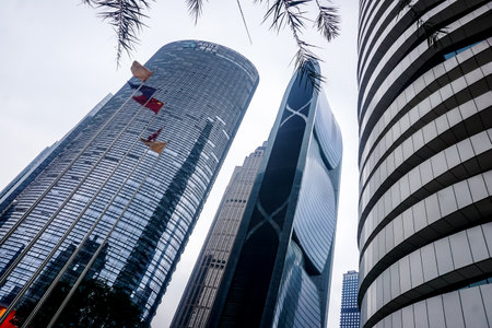 Guangzhou, China - May 24, 2019: Architecture and city life in Guangzhouのeditorial素材
