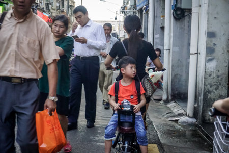 Xiamen, China - June 6, 2019: Street everyday life of the cityのeditorial素材