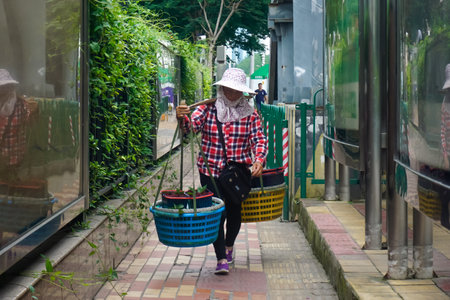 Xiamen, China - June 7, 2019: Street everyday life of the cityのeditorial素材