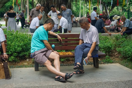 Xiamen, China - June 7, 2019: City park and its atmosphereのeditorial素材