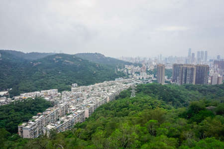 Xiamen city landscape from a hill