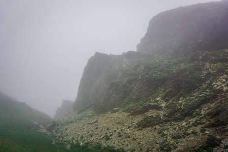 Hehuan mountain peak in fog