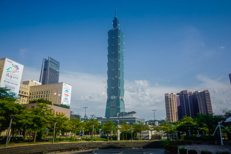 Taipei, Taiwan - June 4, 2019: City street, architecture and city lifeのeditorial素材