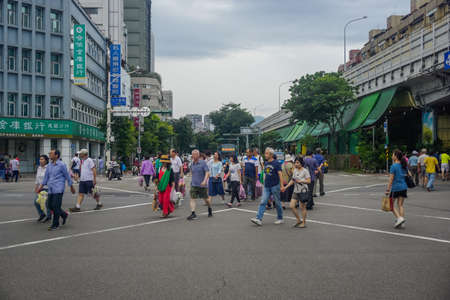 Taipei, Taiwan - June 2, 2019: City street, architecture and city lifeのeditorial素材