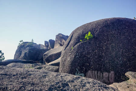Krasnoyarsk Pillars Nature Reserve is one of the unique places in Russiaの写真素材