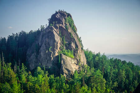 Central pillars in the Krasnoyarsk Pillars nature reserveの写真素材