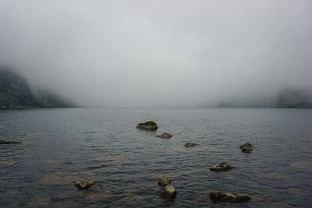 Beautiful mountain lake in Ergaki Natural Parkの写真素材