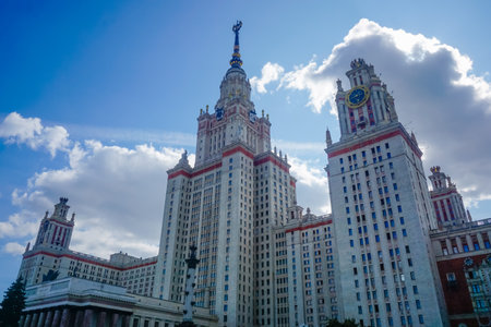 Moscow, Russia - August 26, 2019: Beautiful Moscow State Universityのeditorial素材