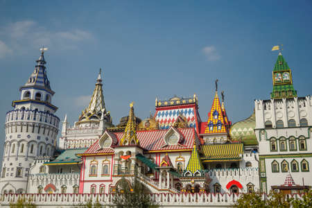 Beautiful old Russian architecture in the Izmailovsky Kremlin Moscow. Russiaのeditorial素材