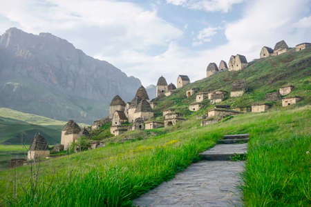 Dargavs Necropolis or City of the Deadの写真素材
