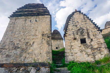 Dargavs Necropolis or City of the Deadの写真素材