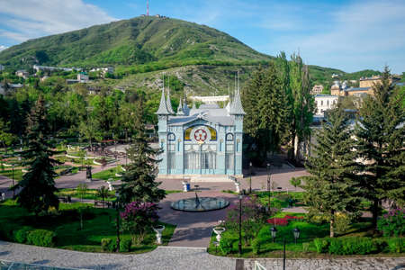 Pyatigorsk, Russia - May 6, 2020: Lermontov Gallery and Mount Mashukのeditorial素材