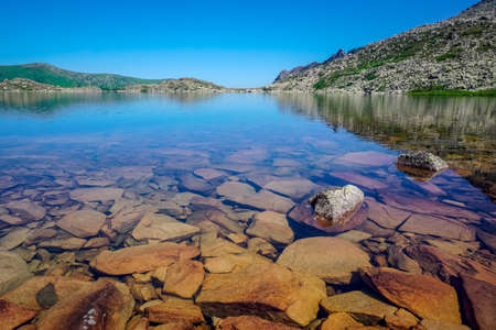 Beautiful mountain lake in the Ergaki nature reserve, Siberia, Russiaの写真素材