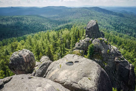 Central pillars in the Krasnoyarsk Pillars nature reserve
