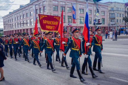 Bryansk, Russia - September 17, 2018: Young cadets at the military paradeのeditorial素材