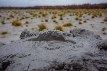 Pugachev Mud Volcanoes on Sakhalin Island in Far East of Russiaの写真素材
