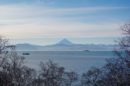 Avacha Bay in Petropavlovsk-Kamchatsky, Kamchatka peninsulaの写真素材