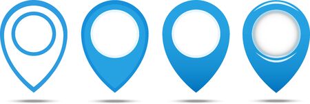 Set of different kinds blue map pointers for websites UI or applications app for smartphones or tablets.のイラスト素材