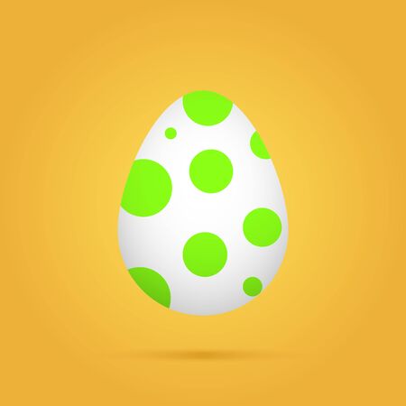 Doted colored easter egg on yellow background. Vector illustrationのイラスト素材