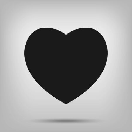 Heart vector icon, Love symbol. Valentines day sign, emblem isolated on white background.のイラスト素材