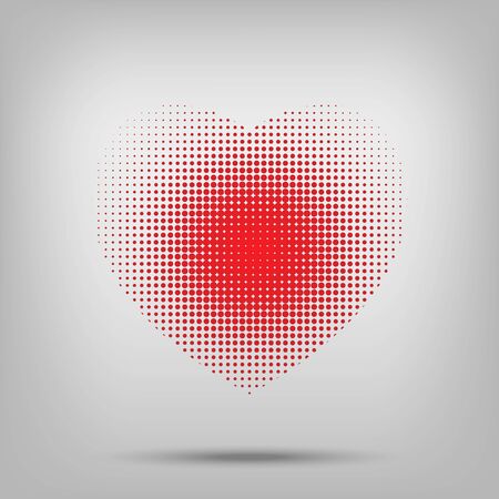Dotted Heart sign with halftone on white backround..のイラスト素材